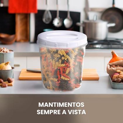 Imagem de Potes De Plástico Com Tampa Kit 5 Porta Mantimentos Plastico