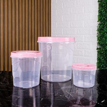 Imagem de Potes De Plástico Com Tampa Kit 5 Porta Mantimentos Plastico