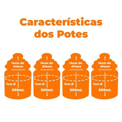 Imagem de Potes de Vidro Hermético 300ml 8 peças - Casambiente