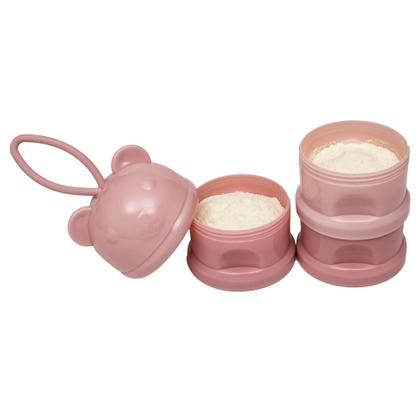 Imagem de Potes Empilháveis para Armazenamento de Leite em Pó e Snacks Rosa - 3 Unidades
