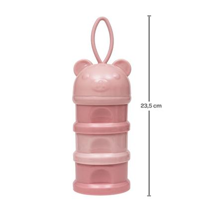 Imagem de Potes Empilháveis para Armazenamento de Leite em Pó e Snacks Rosa - 3 Unidades