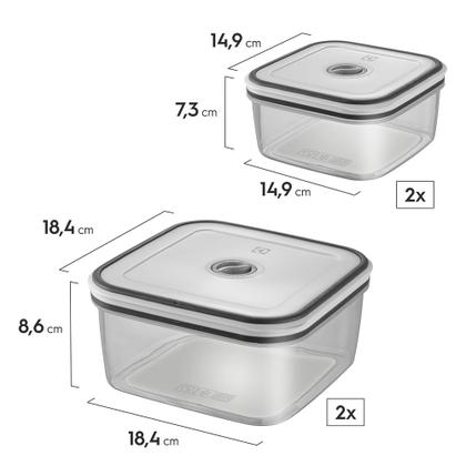 Imagem de Potes Herméticos Electrolux de Plástico Cinza Retangular com 12 Unidades