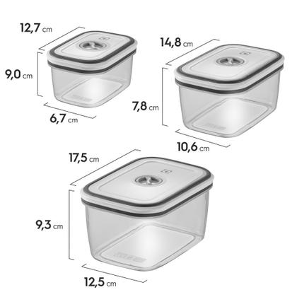Imagem de Potes Herméticos Electrolux de Plástico Cinza Retangular com 8 Unidades