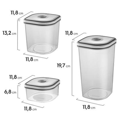 Imagem de Potes Herméticos Electrolux de Plástico Cinza Retangular com 8 Unidades