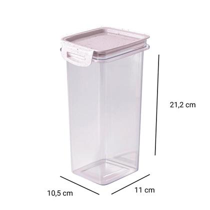 Imagem de Potes herméticos em acrílico para mantimentos empilháveis