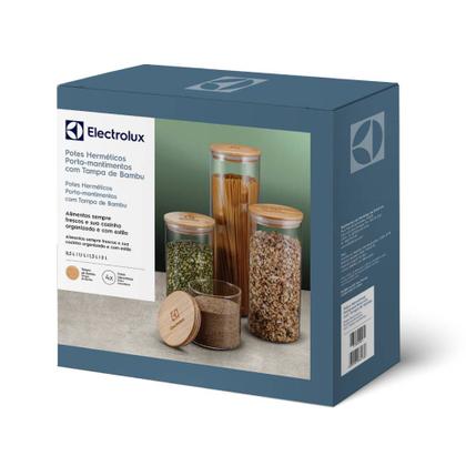 Imagem de Potes Herméticos Porta-Mantimentos com Tampa de Bambu