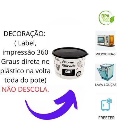 Imagem de Potes Mantimento Plástico Decoração Premium Enfeite Cozinha