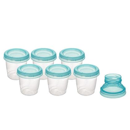 Imagem de Potes Para Leite Materno 180ml 6 Unidades Com Medidas - Buba Baby