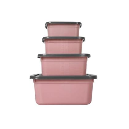Imagem de Potes Rosa Quadrados Coração Lovely 4 Peças