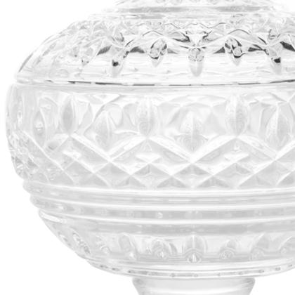 Imagem de Potiche Baleiro Bomboniere de Vidro Cristal Doces c/ Pé Lys Tampa Decorativo
