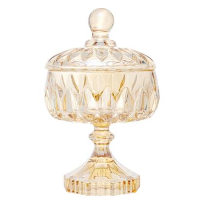 Imagem de Potiche Cristal de Chumbo com Pé Louise Ambar 11x18cm Wolff