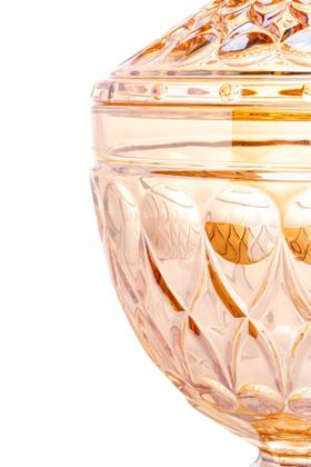 Imagem de Potiche Decorativo Cristal com Pé Angel 15x28 cm Âmbar