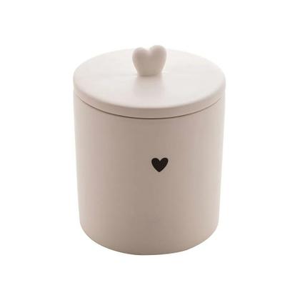 Imagem de Potiche Decorativo De Cerâmica Heart Branco Lyor 12cm