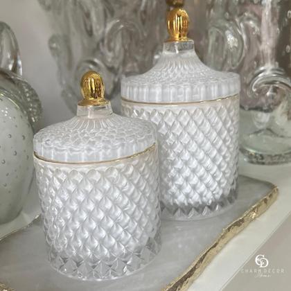 Imagem de Potiche Decorativo Vidro Sodo-Calcico Branco 11x17cm