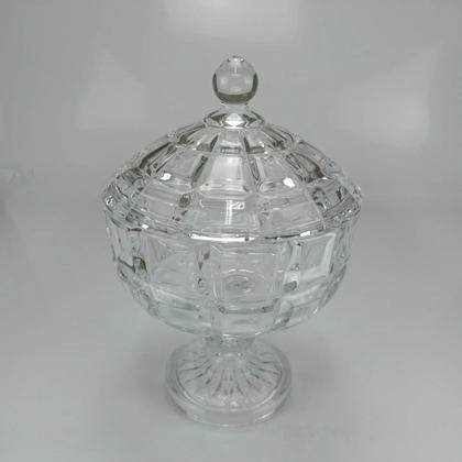 Imagem de Potiche Home&Co 25x18x18cm Eco Crystal Transparente Enfeite Decoração para Sala Mesa e Estante