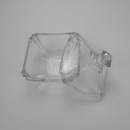 Imagem de Potiche Home&Co 9x18x18cm Vidro Transparente Enfeite Decorativo para Sala Quarto e Casa