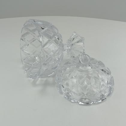 Imagem de Potiche Mellione Home&Co 29x18x18cm Cristal Eco Transparente Enfeite Decoração para Sala Mesa