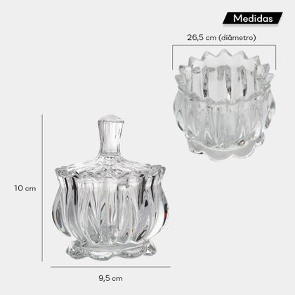 Imagem de Potiche Vidro Baleiro Pequeno Bomboniere Decoração Premium