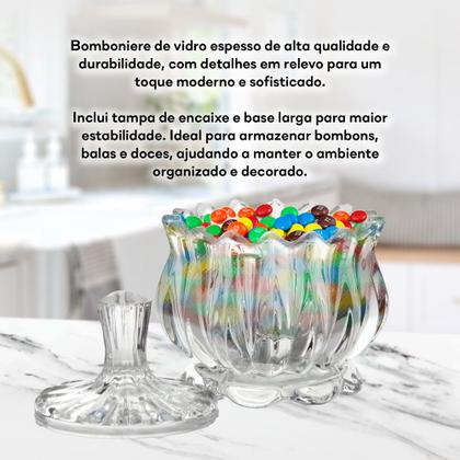 Imagem de Potiche Vidro Baleiro Pequeno Bomboniere Decoração Premium