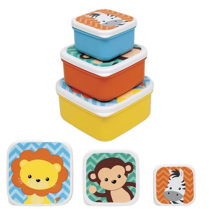 Imagem de Potinho Infantil Lanche Conjunto Com 3 Potes Original Buba