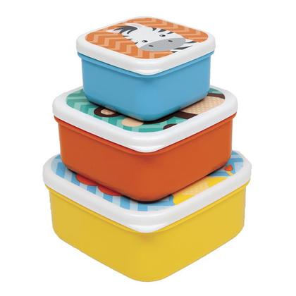 Imagem de Potinho Infantil Lanche Conjunto Com 3 Potes Original Buba
