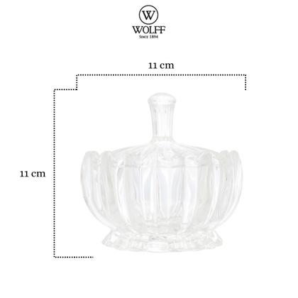 Imagem de Potinho Pequeno Potiche Decorativo De Cristal Resistente Chique Geneva - Wolff