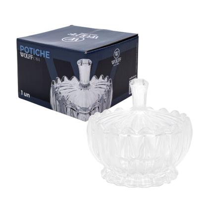 Imagem de Potinho Pequeno Potiche Decorativo De Cristal Resistente Chique Geneva - Wolff