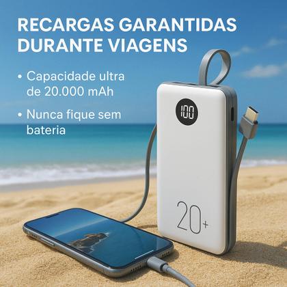 Imagem de Power Bank 20000mah Carregador Rápido Portátil Com Display