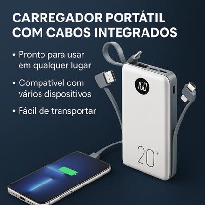 Imagem de Power Bank 20000mah Carregador Rápido Portátil Com Display