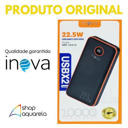 Imagem de Power Bank Carregador Portátil 22.5W Turbo 10.000mAh 2 USB Display de Bateria Original Inova