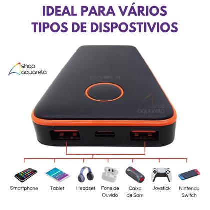 Imagem de Power Bank Carregador Portátil 22.5W Turbo 10.000mAh 2 USB Display de Bateria Original Inova