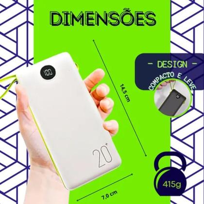 Imagem de Power Bank Genérico 20000Mah, Carregamento Prático E Rápido