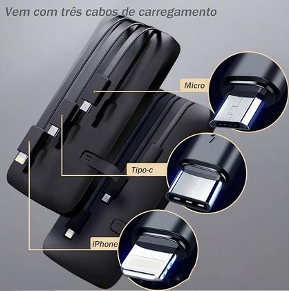 Imagem de Power Bank Portátil 10.000mah Tipo C Lightning Micro Usb