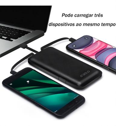 Imagem de Power Bank Portátil 10.000mah Tipo C Lightning Micro Usb