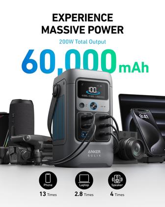 Imagem de Power Bank Portátil Anker SOLIX C200 - 60.000 mAh / 192Wh