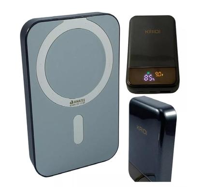 Imagem de Power Bank Portátil Magnético Mag Safe Turbo 10.000mah Kaidi Cinza