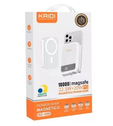 Imagem de Power Bank Portátil Magnético Mag Turbo 10.000mah Kaidi Branca