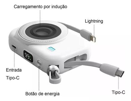 Imagem de Power Bank Turbo 22.5W Kaidi Indutivo 10.000mah - Branco