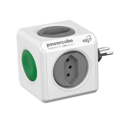 Imagem de PowerCube Adaptador Multiplicador Bivolt 4 Tomadas com Botão ON/OFF - ELG PWC-R4SW