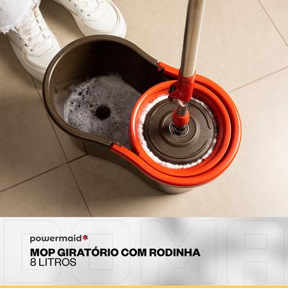 Imagem de Powermaid Mop Giratório Esfregão Centrifugador Balde e Refil