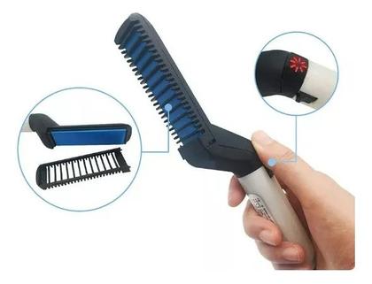 Imagem de Prancha Alisadora Escova Modeladora Barba Cabelo Masculino