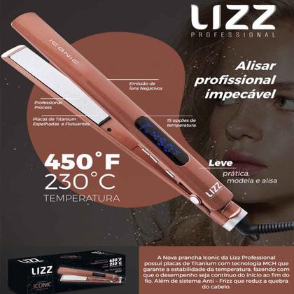 Prancha Chapinha Alisadora Iconic 450F Bivolt - Lizz - Chapinha