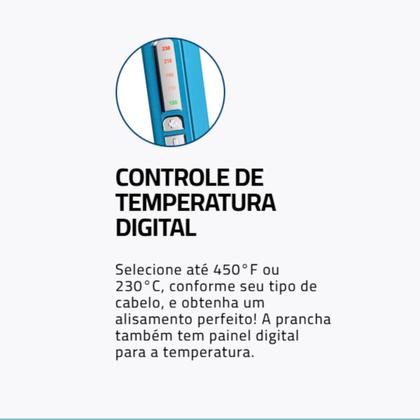 Imagem de Prancha Chapinha de Cabelo 450F Cerâmica Lacrada Painel Digital