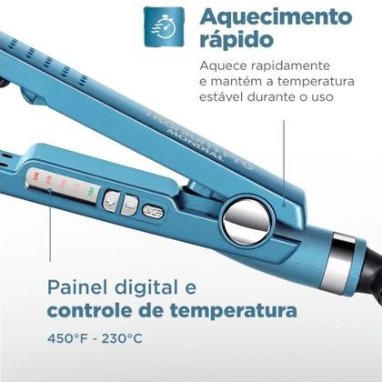 Imagem de Prancha Chapinha de Cabelo 450F Cerâmica Lacrada Painel Digital