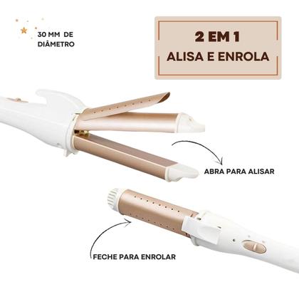 Imagem de Prancha Chapinha e Modelador De Cachos Profissional 2 Em 1 Bivolt
