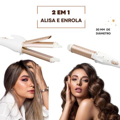 Imagem de Prancha Chapinha e Modelador De Cachos Profissional 2 Em 1 Bivolt