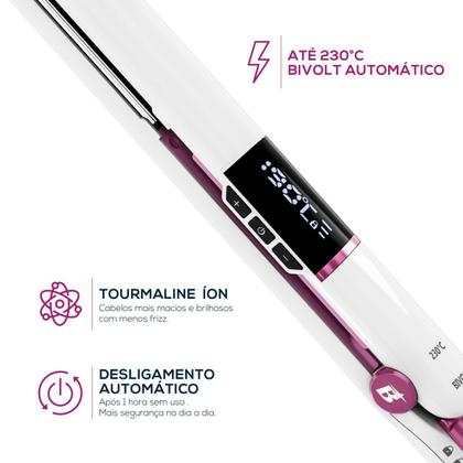 Imagem de Prancha de Cabelo Britânia Bella BPRE01A Branca Bivolt
