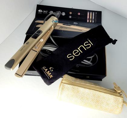 Imagem de Prancha De Cabelo Gama Italy Profissional Cerâmica 450ºf Sensi Chapinha Progressiva Milhões Ions Dourado Bivolt Maleta