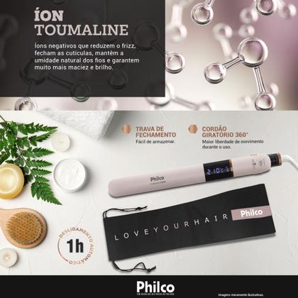 Imagem de Prancha de Cabelo Philco Titanium Chrome Rose Bivolt PPR10 Display Digital
