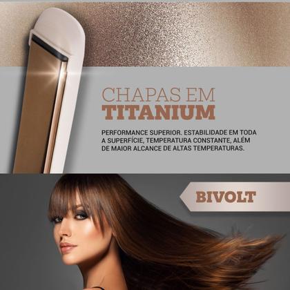Imagem de Prancha de Cabelo Philco Titanium Chrome Rose Bivolt PPR10 Display Digital